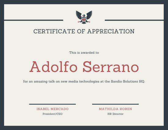 Appreciation Logo - Simple Border with Logo Certificate of Appreciation - Templates by Canva