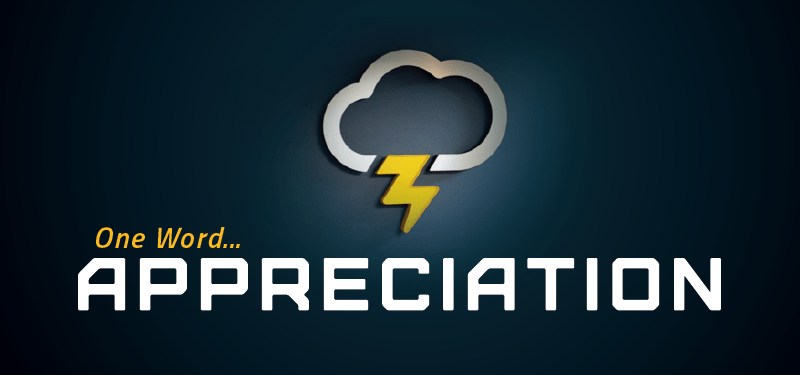 Appreciation Logo - ONE WORD - APPRECIATION - Thunderstruck Design