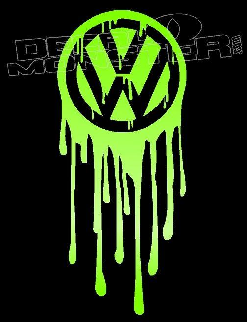 Volkeswagen Logo - Volkswagen Logo Dripping Fresh Decal Sticker