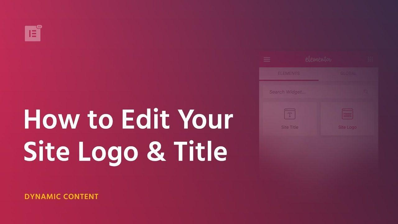 Title Logo - How To Change and Style Your Site Logo & Site Title