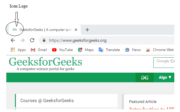 Title Logo - How to add icon logo in title bar using HTML ? - GeeksforGeeks
