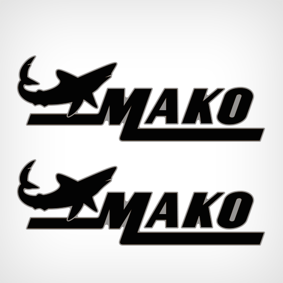 Mako Logo - Mako Shark Logo Decal Set Black Combined | GarzonStudio.com