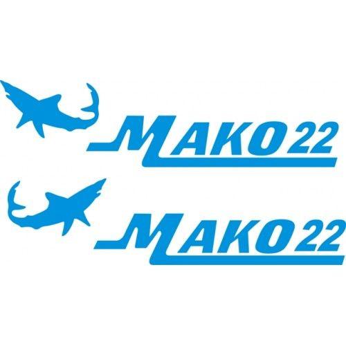 Mako Logo - Mako 22 Shark Boat Logo Vinyl Graphics Decal GraphicsMaxx.com
