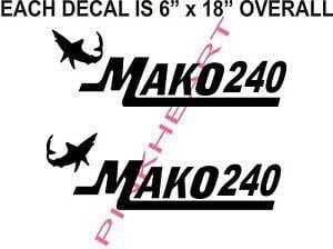 Mako Logo - Mako 240 boat decal stickers graphic logo decal flats boats mako ...
