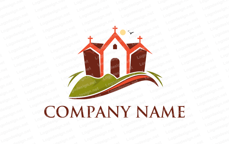 Crosses Logo - Church roofs with crosses. Logo Template by LogoDesign.net