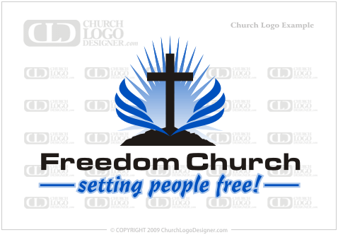 Crosses Logo - Church Logo - Cross, Wings, Sunrise