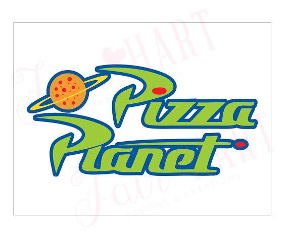 Pizza Planet Logo - pizza planet logo. The text is sans serif but the font was