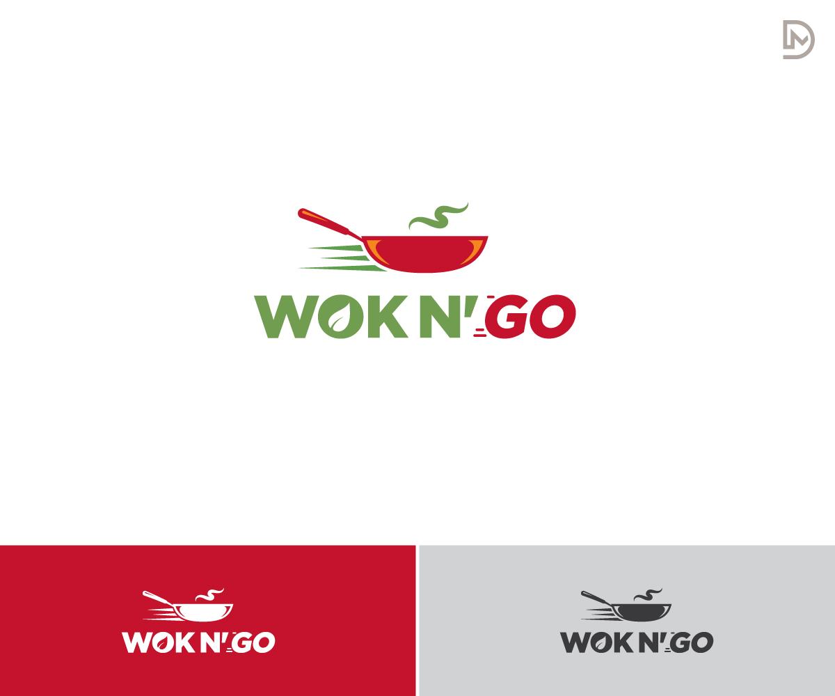 Go Food Logo - Modern, Playful, Fast Food Restaurant Logo Design for Wok n'go