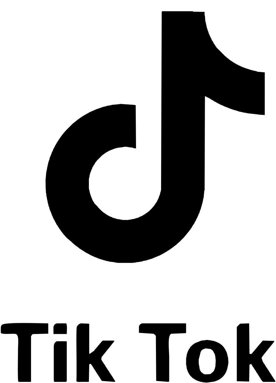 tik tok logo black and white