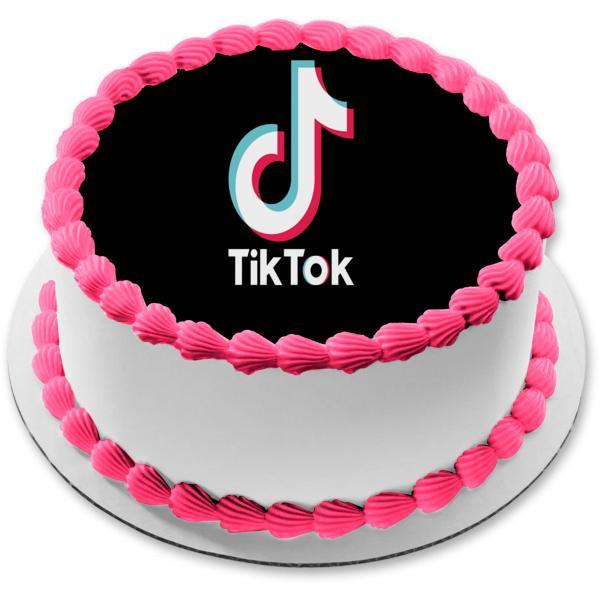 TikTok Logo - Tiktok Logo Black Edible Cake Topper Image ABPID50776 – A Birthday ...