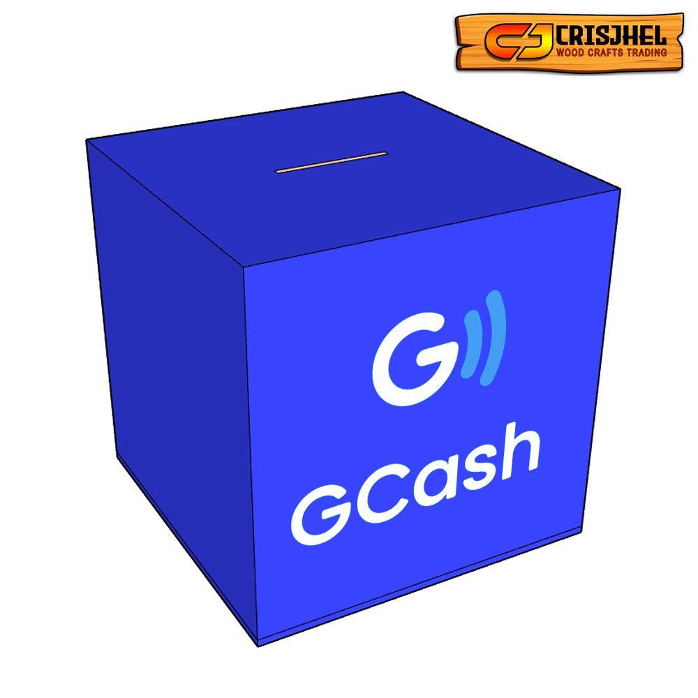 GCash Logo - Mini Wooden Coin bank GCASH design