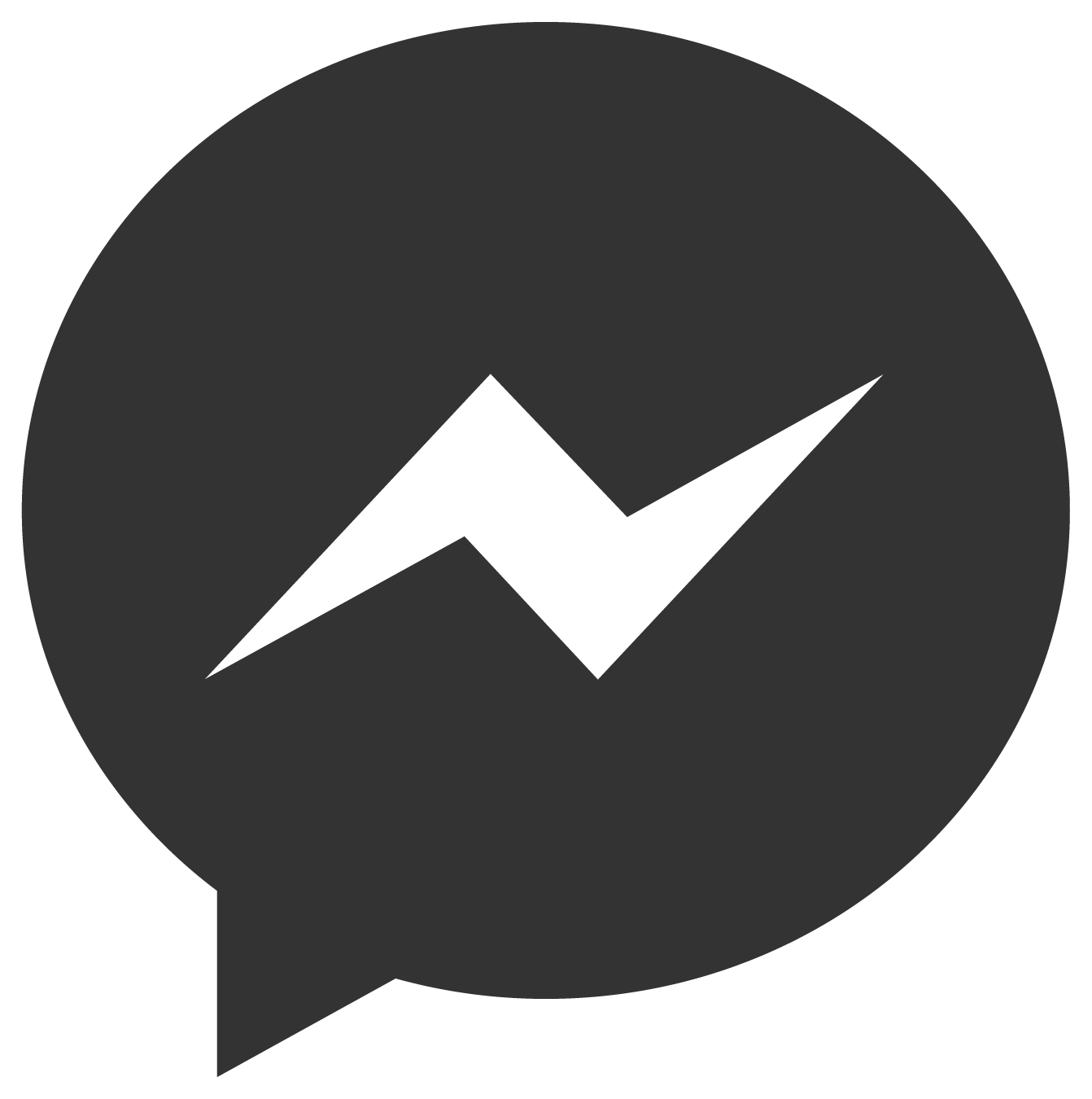 Messenger Logo - Black Facebook Messenger Logo #44115 - Free Icons and PNG Backgrounds