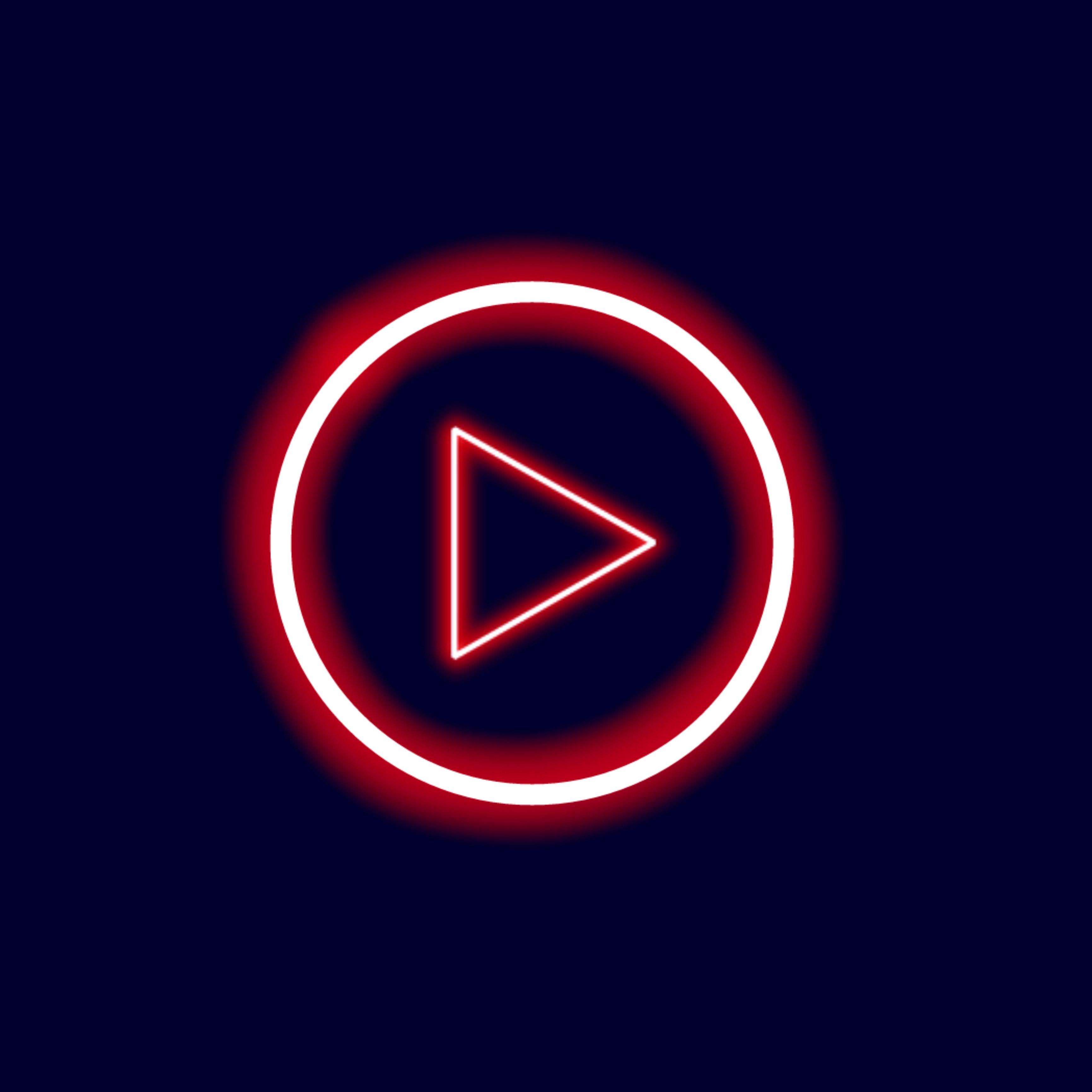 YouTube Music Logo - YouTube music neon light icon. Light