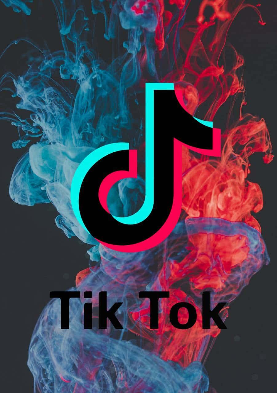 TikTok Logo - Download Red Blue TikTok Logo Wallpaper