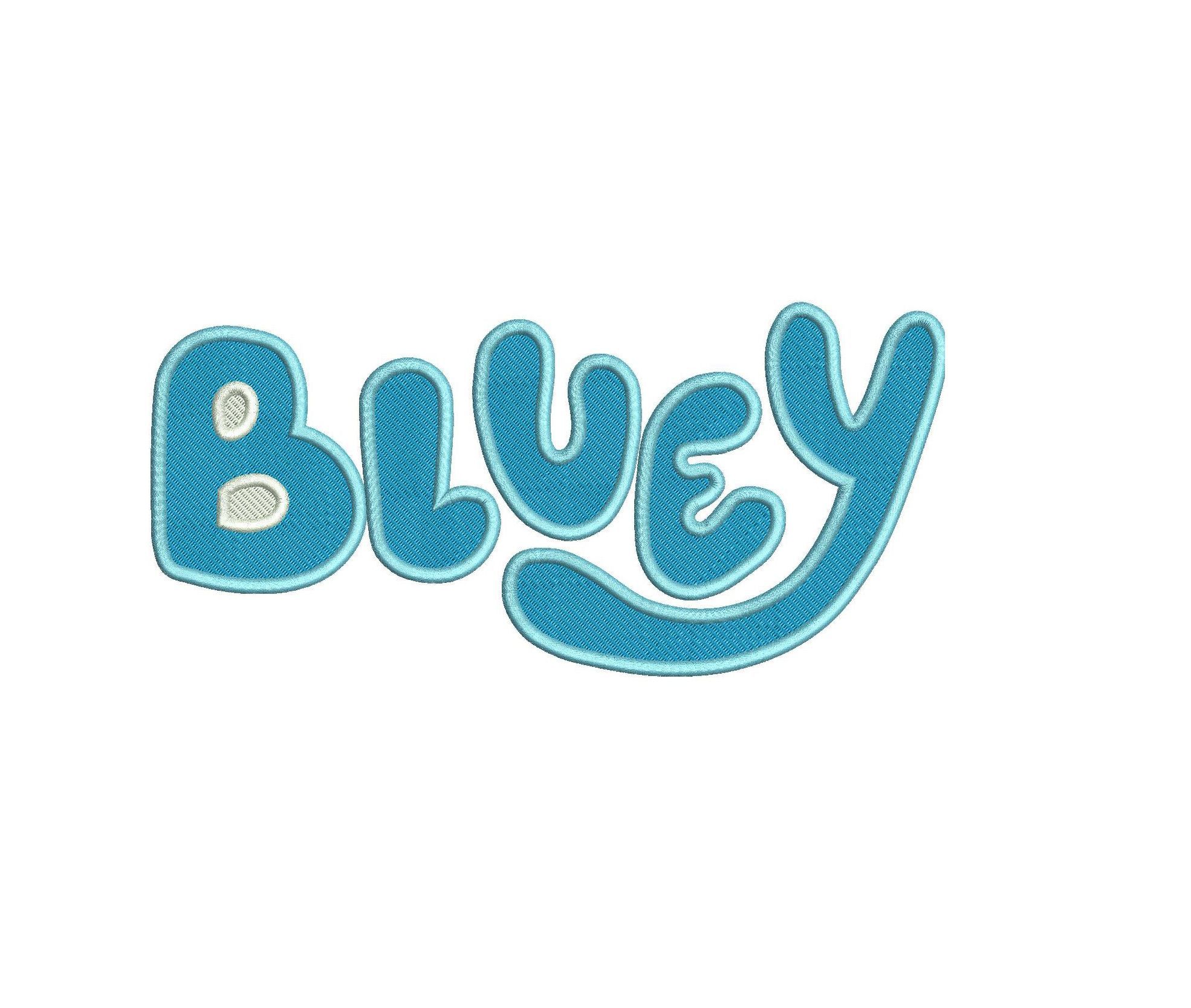 Bluey Logo - Bluey Logo Filled Stitch Embroidery Design