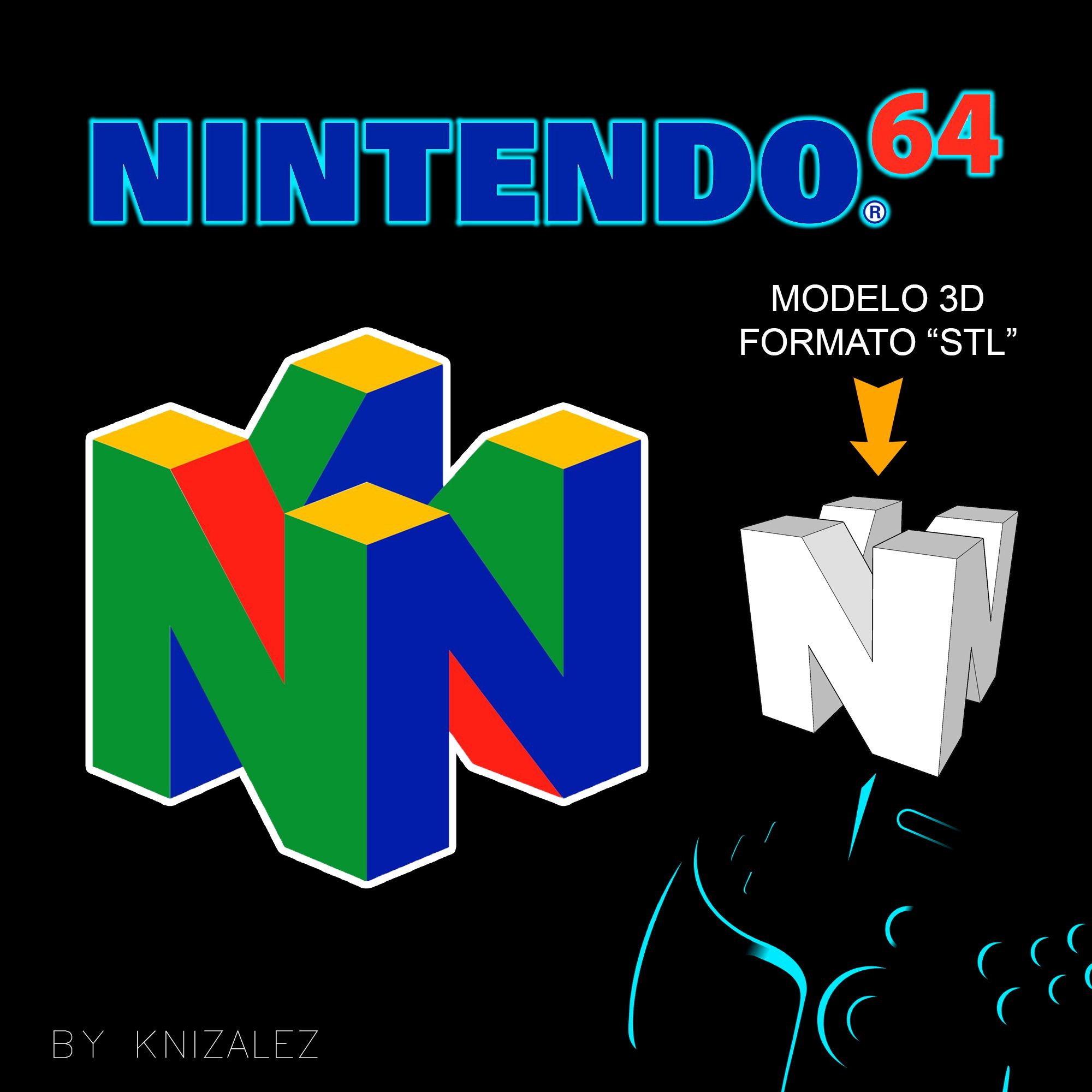 Nintendo 64 Logo - Free STL file NINTENDO 64 LOGO 