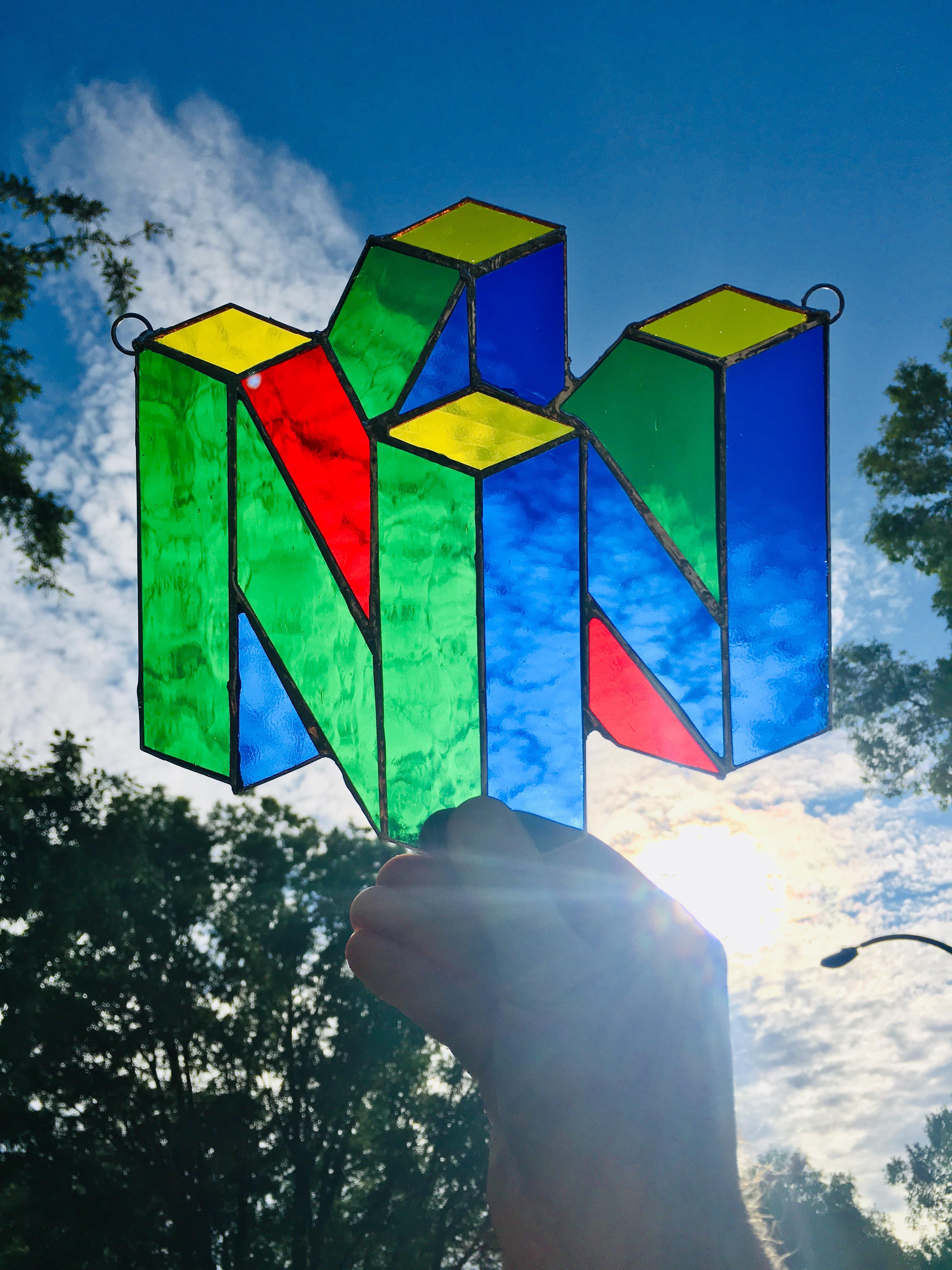 Nintendo 64 Logo - I made a N64 logo out of stained glass ...