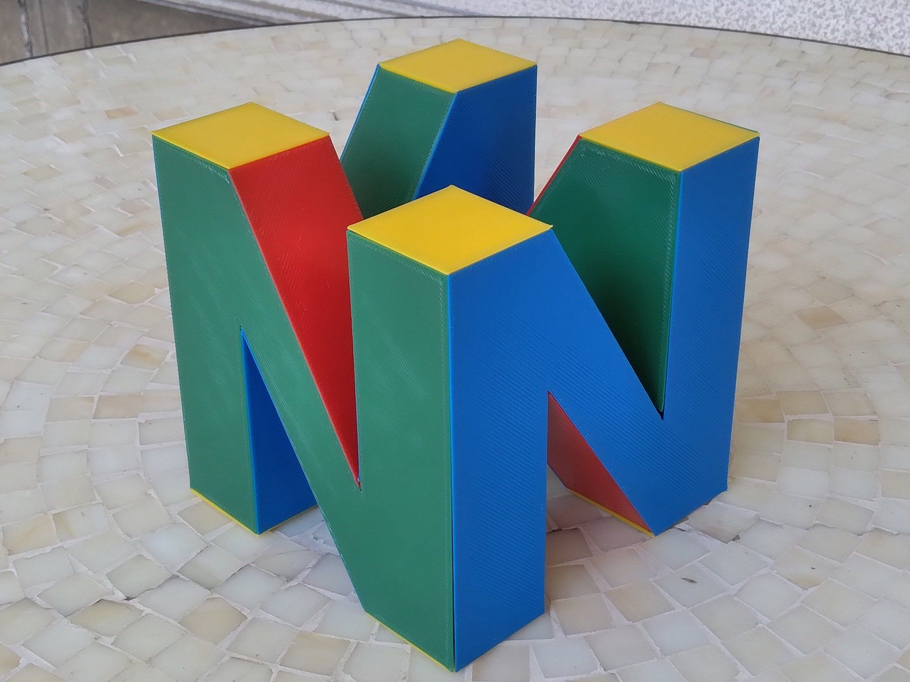 Nintendo 64 Logo - N64 Logo Color 3D Print 4x4x4 Inch ...