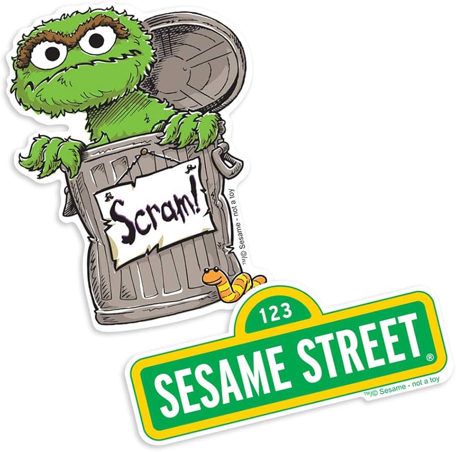 Sesame Street Logo - Oscar the Grouch Collectible Stickers ...