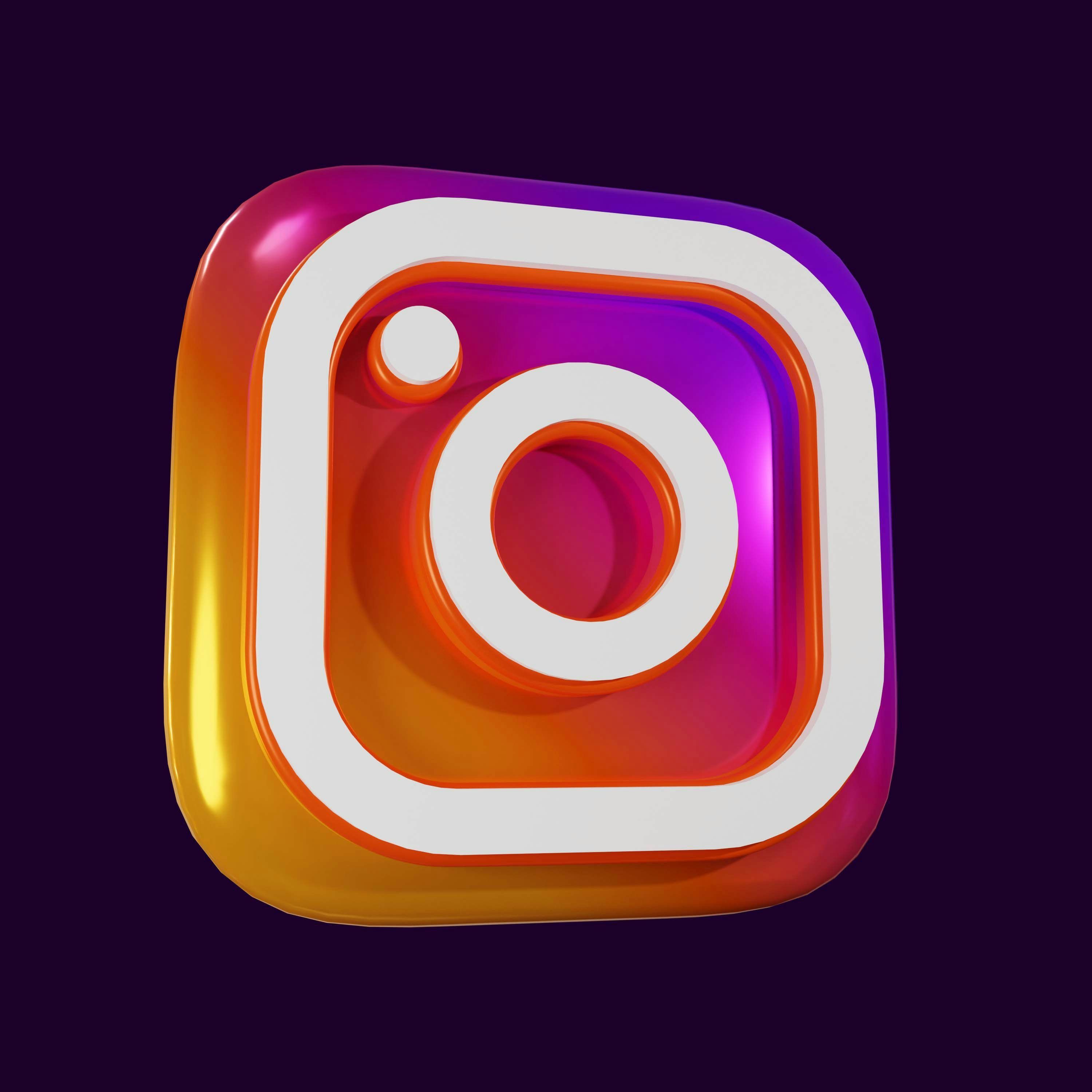 Instagram Logo - A colorful instagram logo on a purple ...