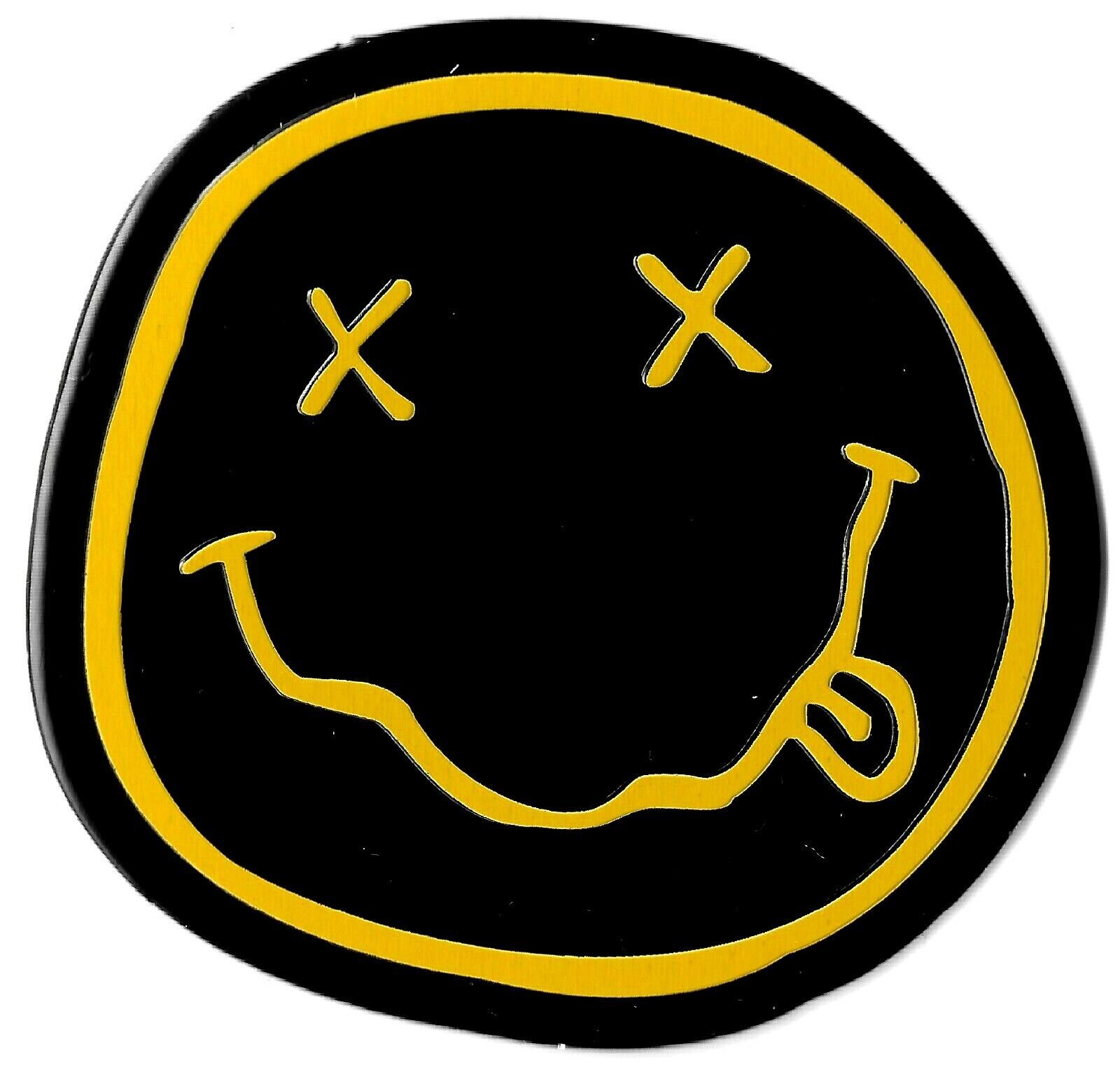 Nirvana Logo - Nirvana Smiley Face Metal Sticker Gold ...