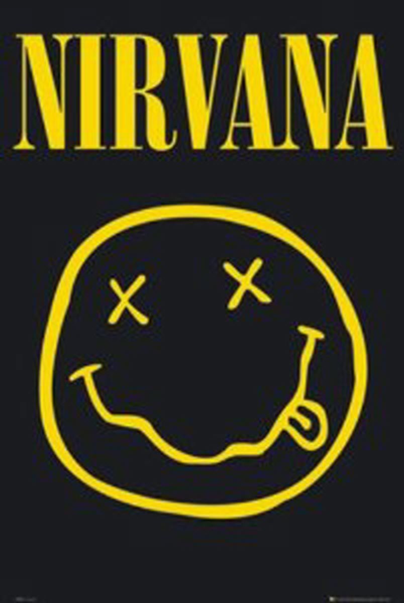 Nirvana Logo - MyPartyShirt Nirvana Smile Poster