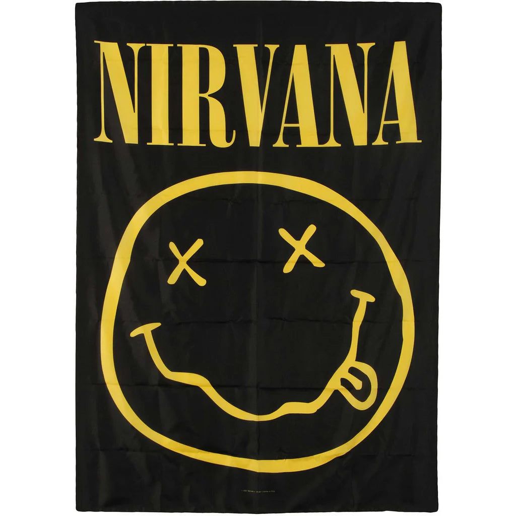 Nirvana Logo - Nirvana (Smiley Logo) Flag – Noiseland ...