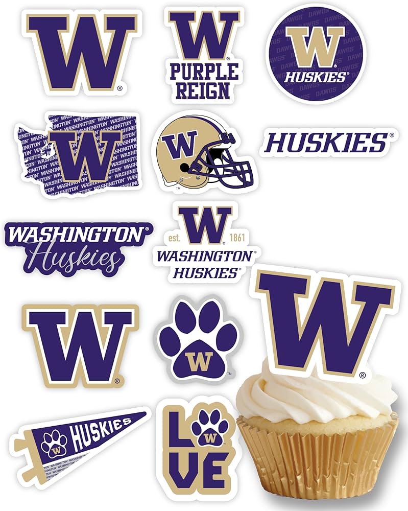 University of Washington Huskies Logo - Washington Huskies Cupcake Toppers ...