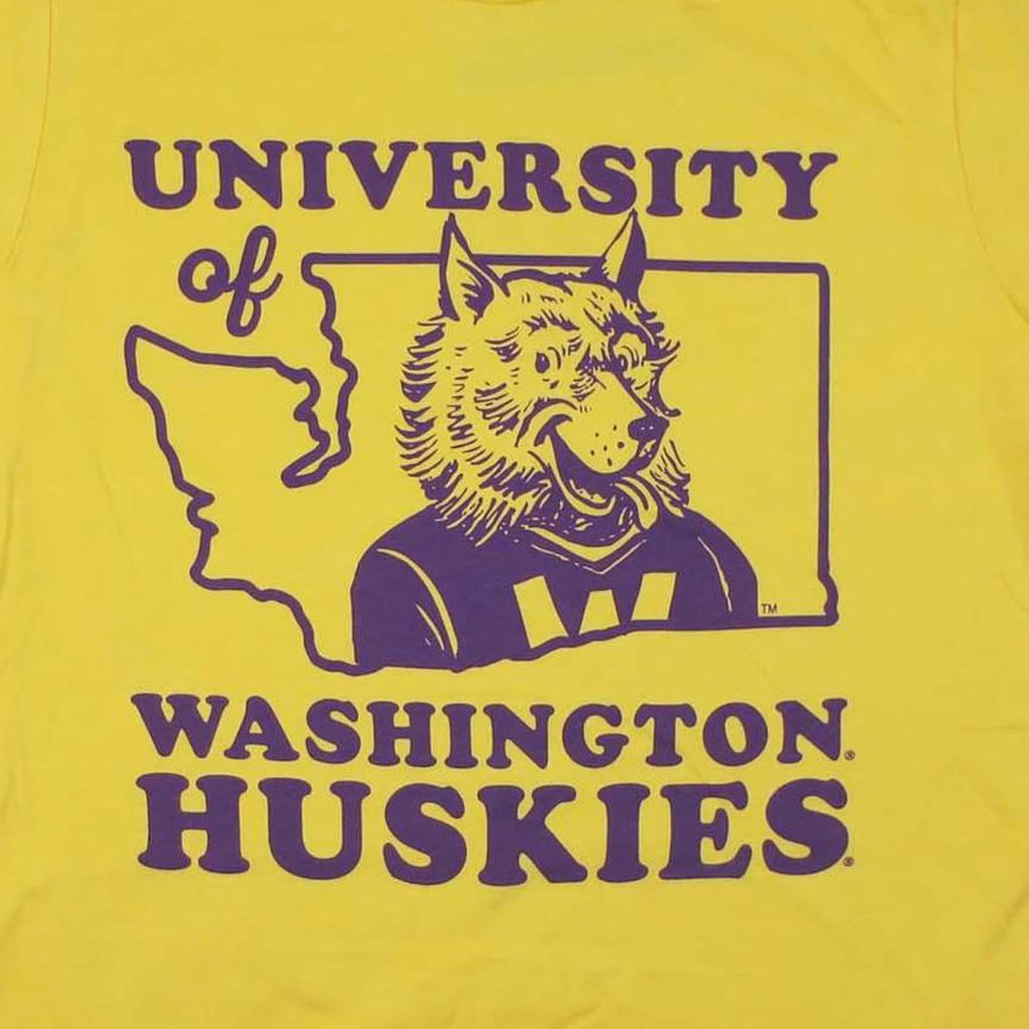 University of Washington Huskies Logo - Washington Huskies State Shape Yellow T ...