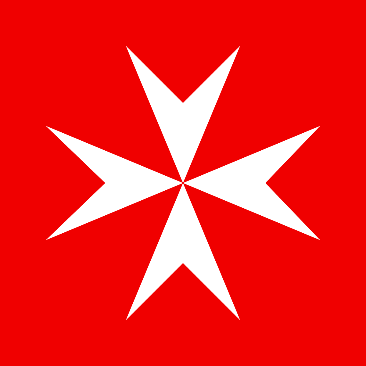 White and Red X Logo - Maltese cross