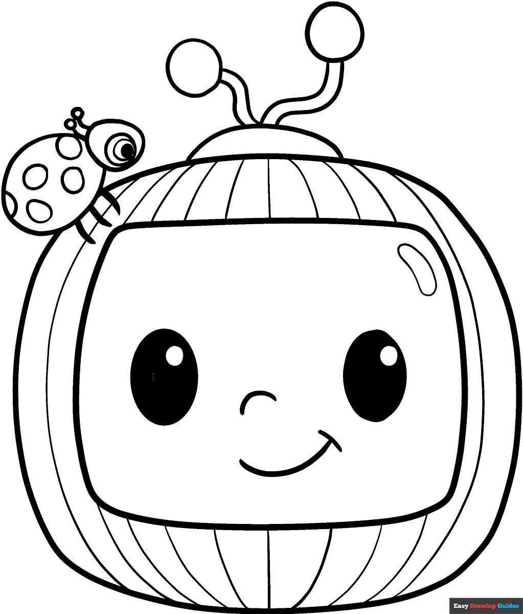 Cocomelon Logo - Cocomelon Logo Easy Coloring Page ...