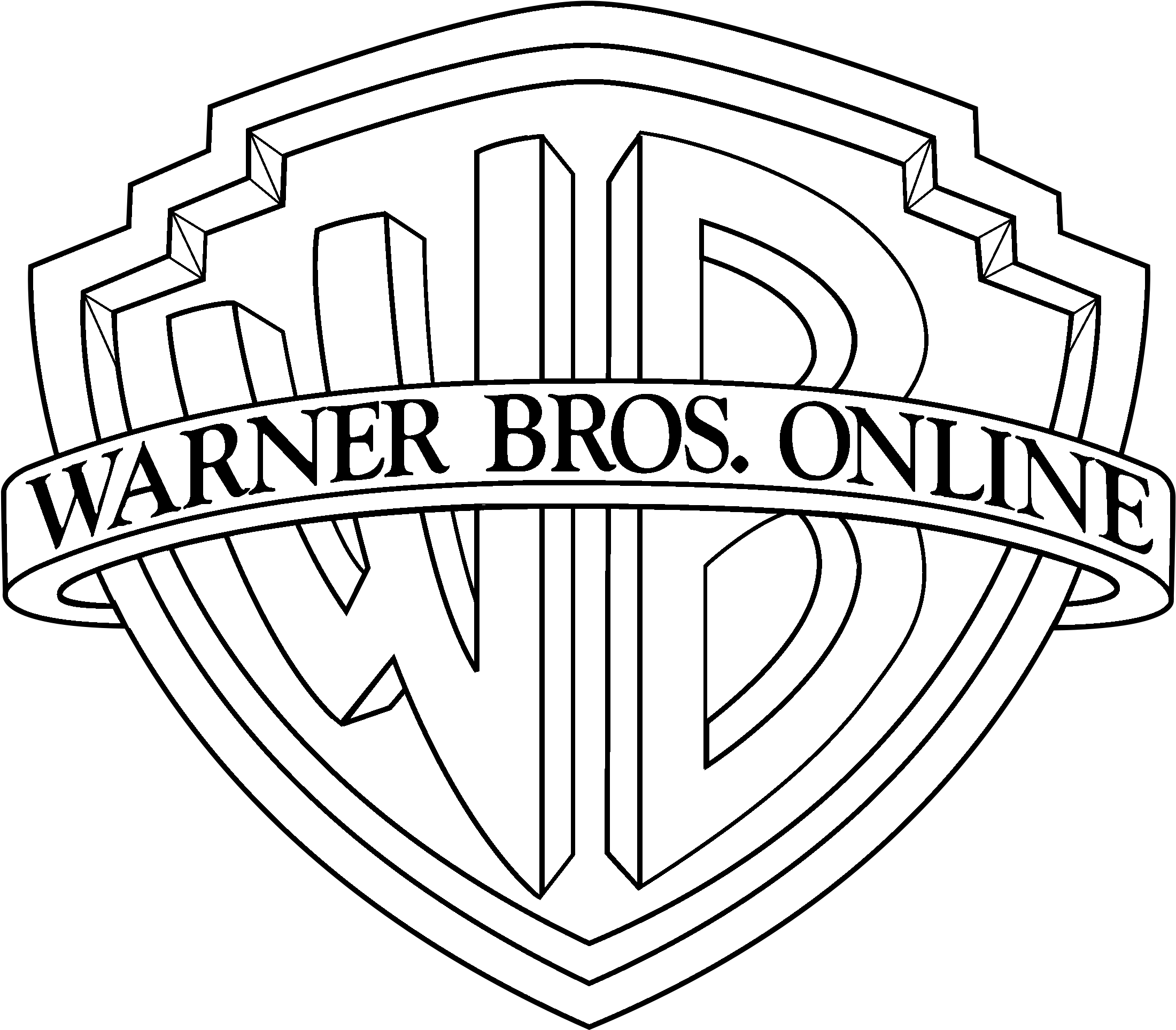Warner Bros. Pictures Logo - Download Warner Bros Online Logo Black And White - Warner Bros Logo Png PNG  Image with No Background - PNGkey.com