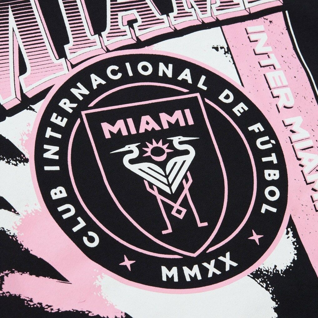 Inter Miami CF Logo - Men's Black Inter Miami CF Logo Paint Brush Pullover Hoodie