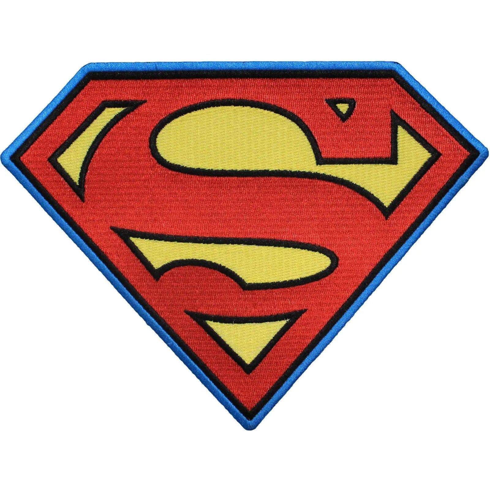 Superman Logo - DC Comics The Justice League Superman 'S' Logo iron on Applique Patch-Blue  Border