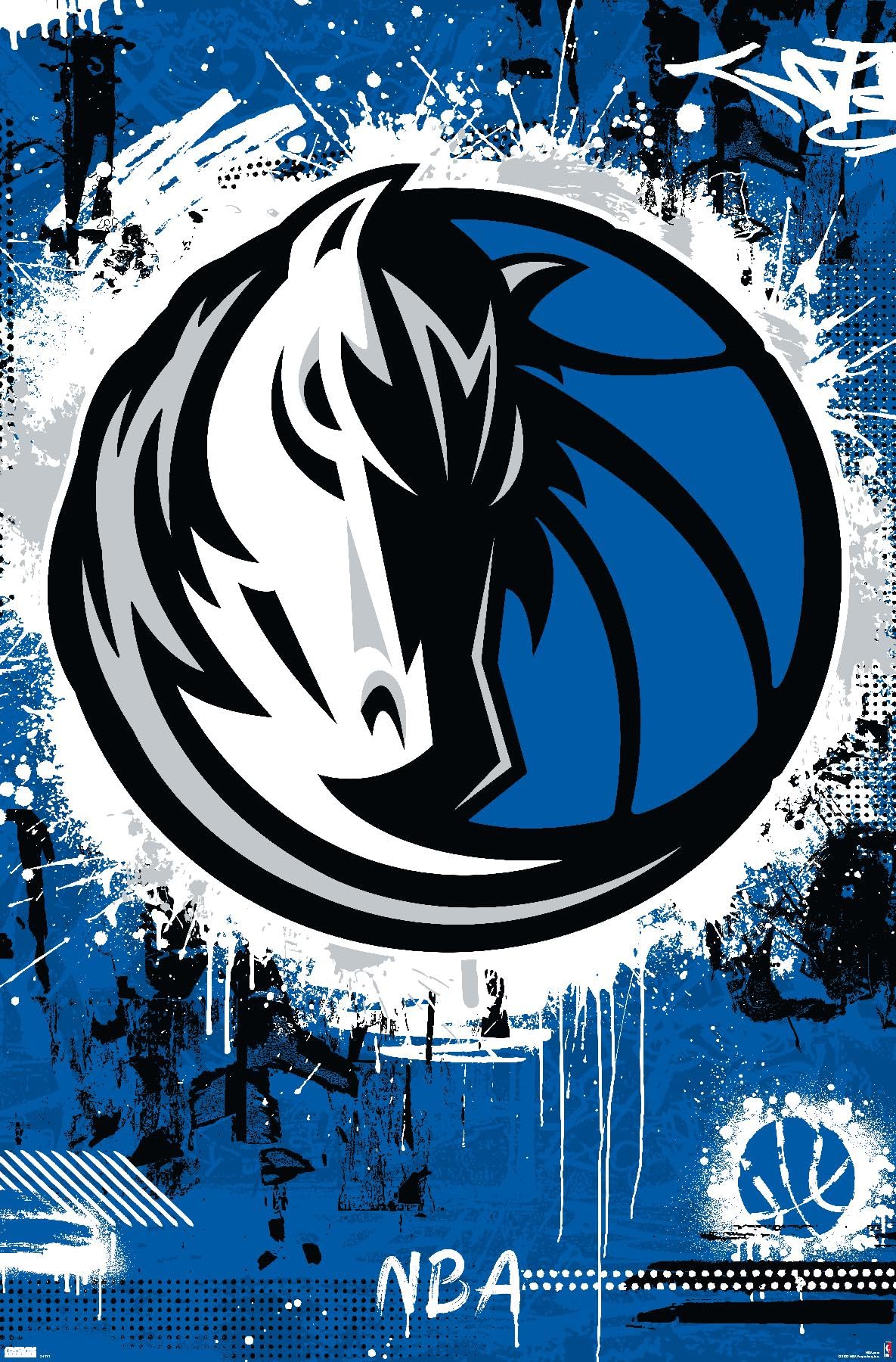 Dallas Mavericks Logo - Amazon.com: Trends International NBA Dallas Mavericks - Maximalist Logo 23  Wall Poster, 34L x 22.4W, Premium Unframed Version : Sports & Outdoors