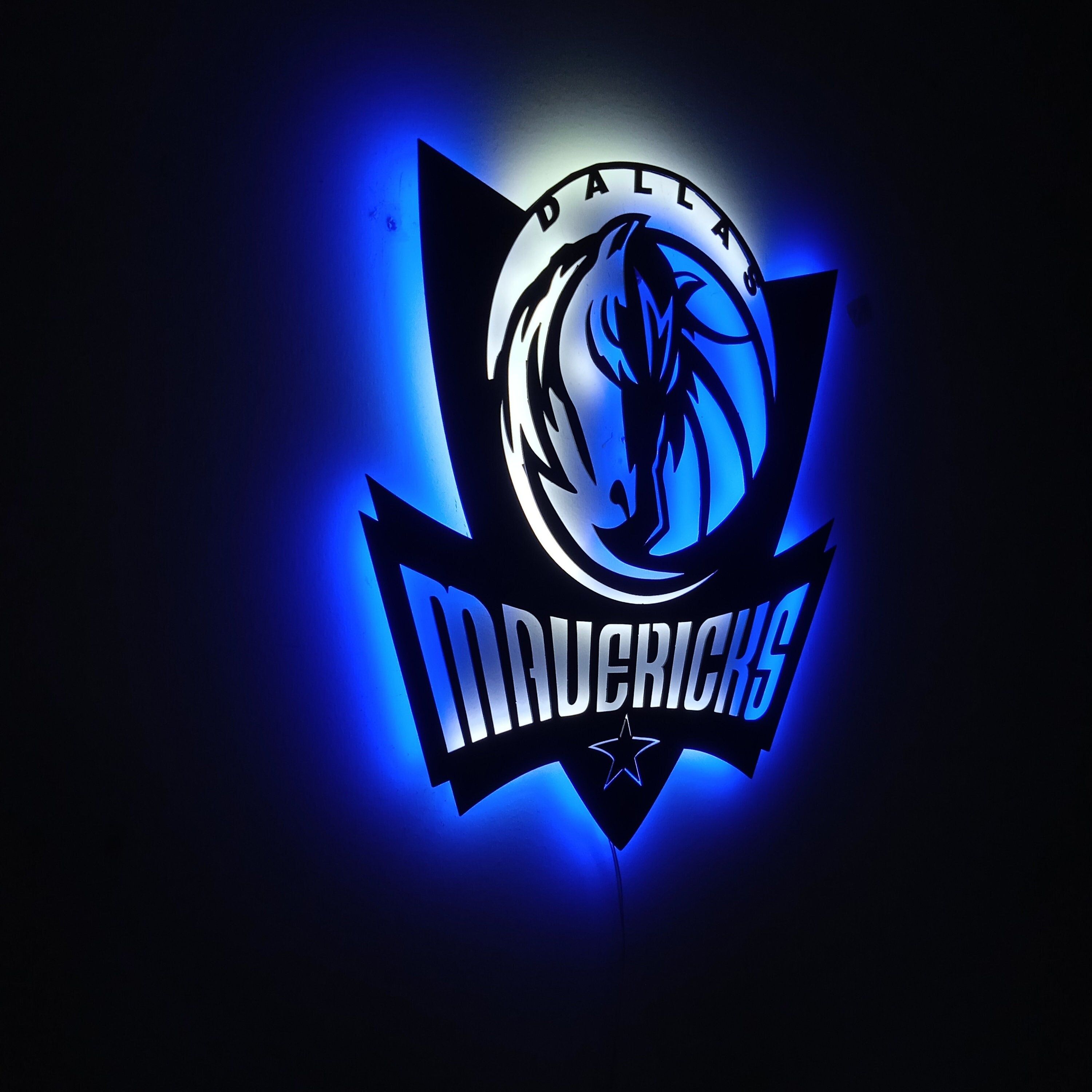 Dallas Mavericks Logo - Mavericks Led Lighted Logo, Dallas Mavericks Led Wall Art, Wall Decor,  Mavericks Garage Decor, Mavericks Sign, Mancave Decor, Gifts for Men - Etsy