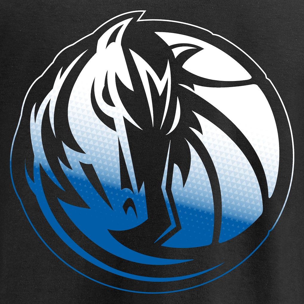 Dallas Mavericks Logo - Men's Dallas Mavericks Black Gradient Logo Long Sleeve T-Shirt