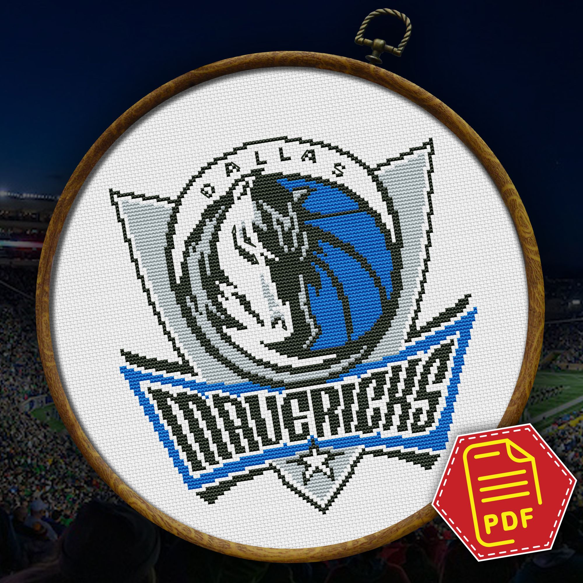 Dallas Mavericks Logo - Dallas Mavericks Logo Counted Cross Stitch Pattern - Download in PDF -  Personalized.Design