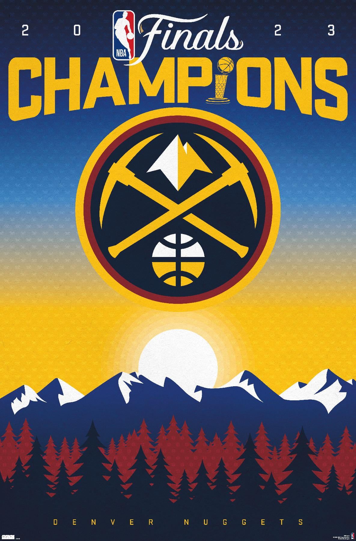 Denver Nuggets Logo - NBA Denver Nuggets - 2023 NBA Finals Team Logo Wall Poster, 22.375