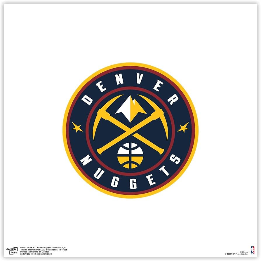 Denver Nuggets Logo - Amazon.com: Trends International Gallery Pops NBA Denver Nuggets - Global  Logo Wall Art Wall Poster, 12.00