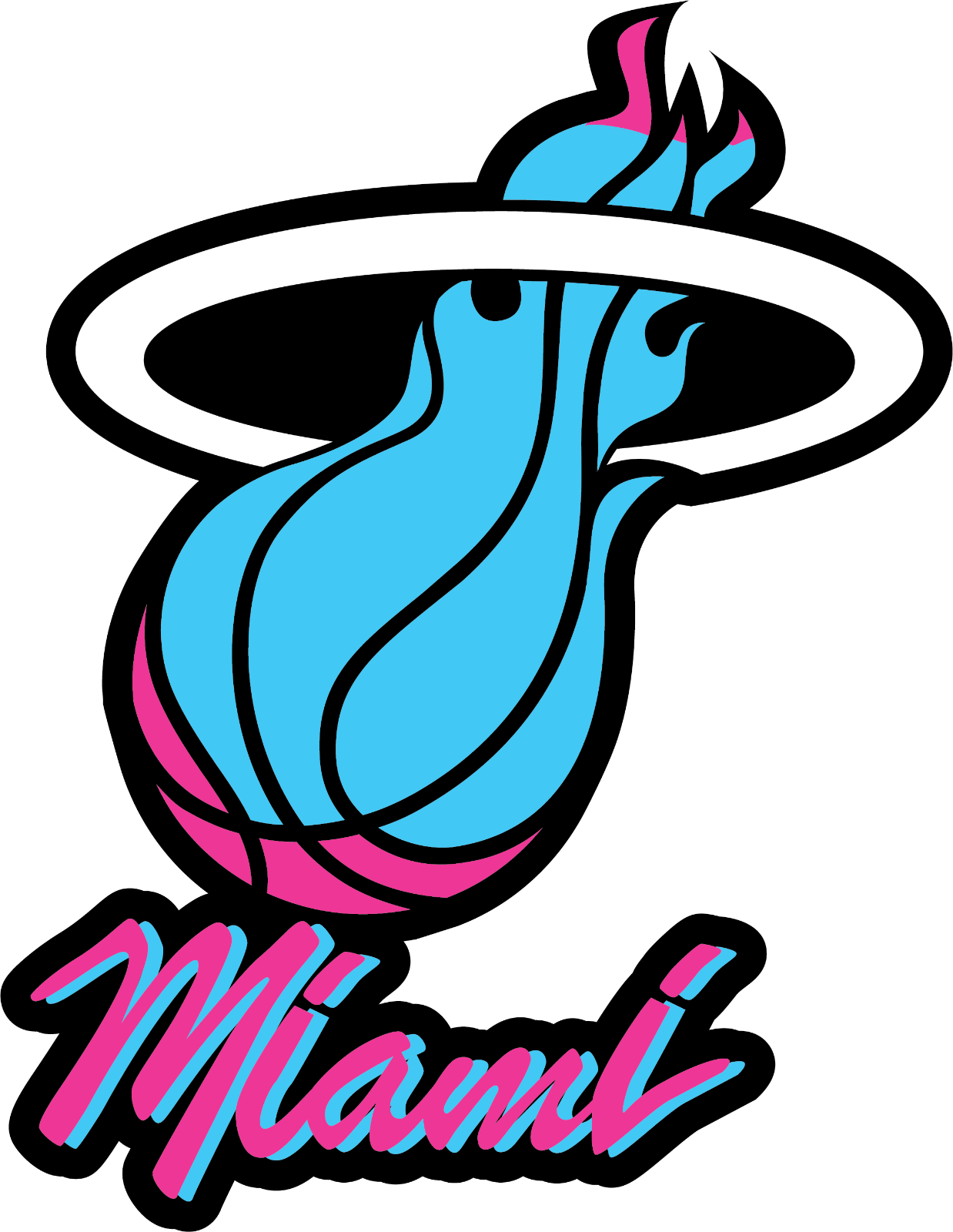 Miami Heat Logo - Miami Heat Logo Basketball NBA Vinyl Sticker Decal Car Wall Window Neon  Color