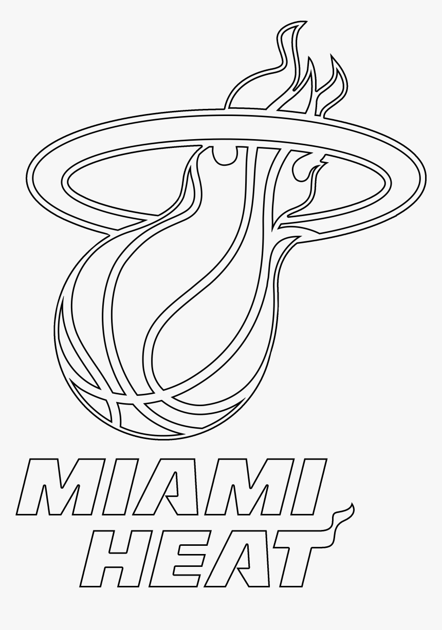 Miami Heat Logo - Miami Heat Logo Black And White, HD Png Download - kindpng
