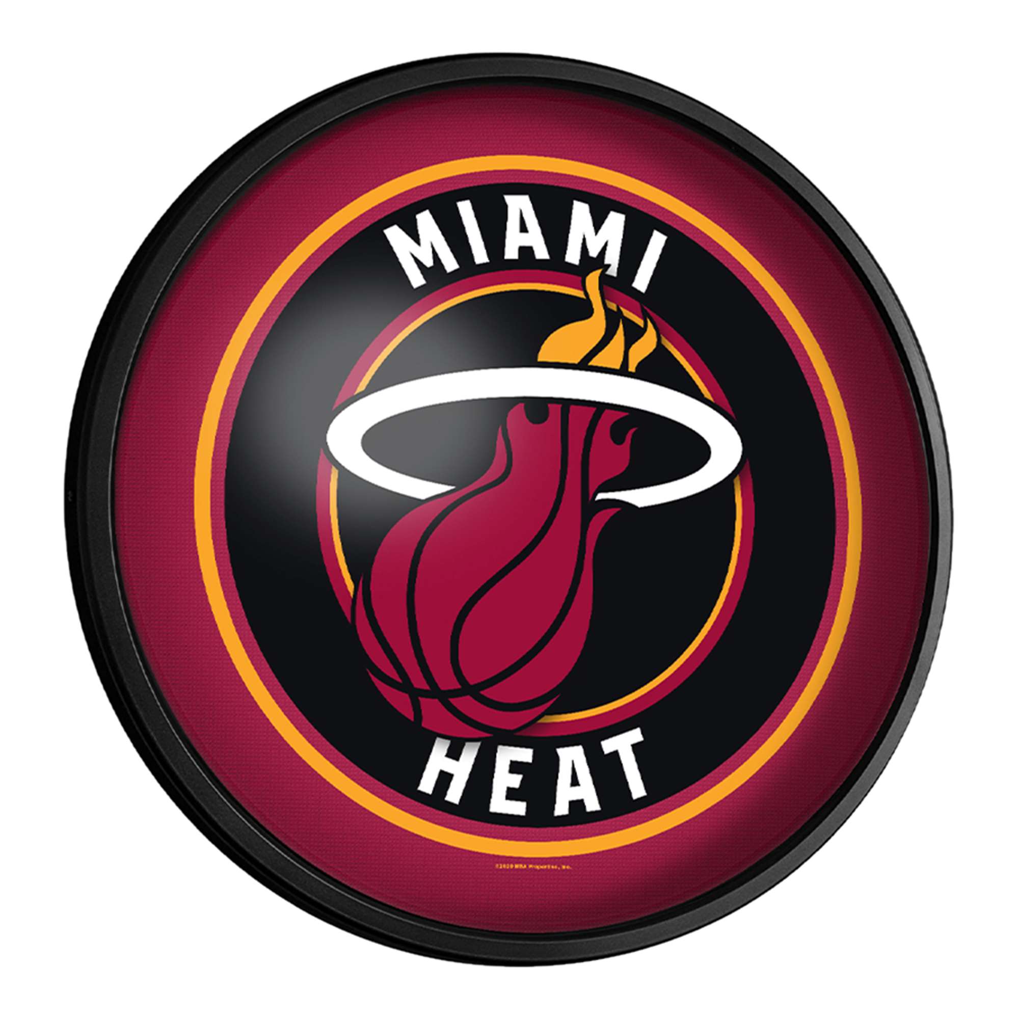 Miami Heat Logo - Miami Heat: Round Slimline Lighted Wall Sign