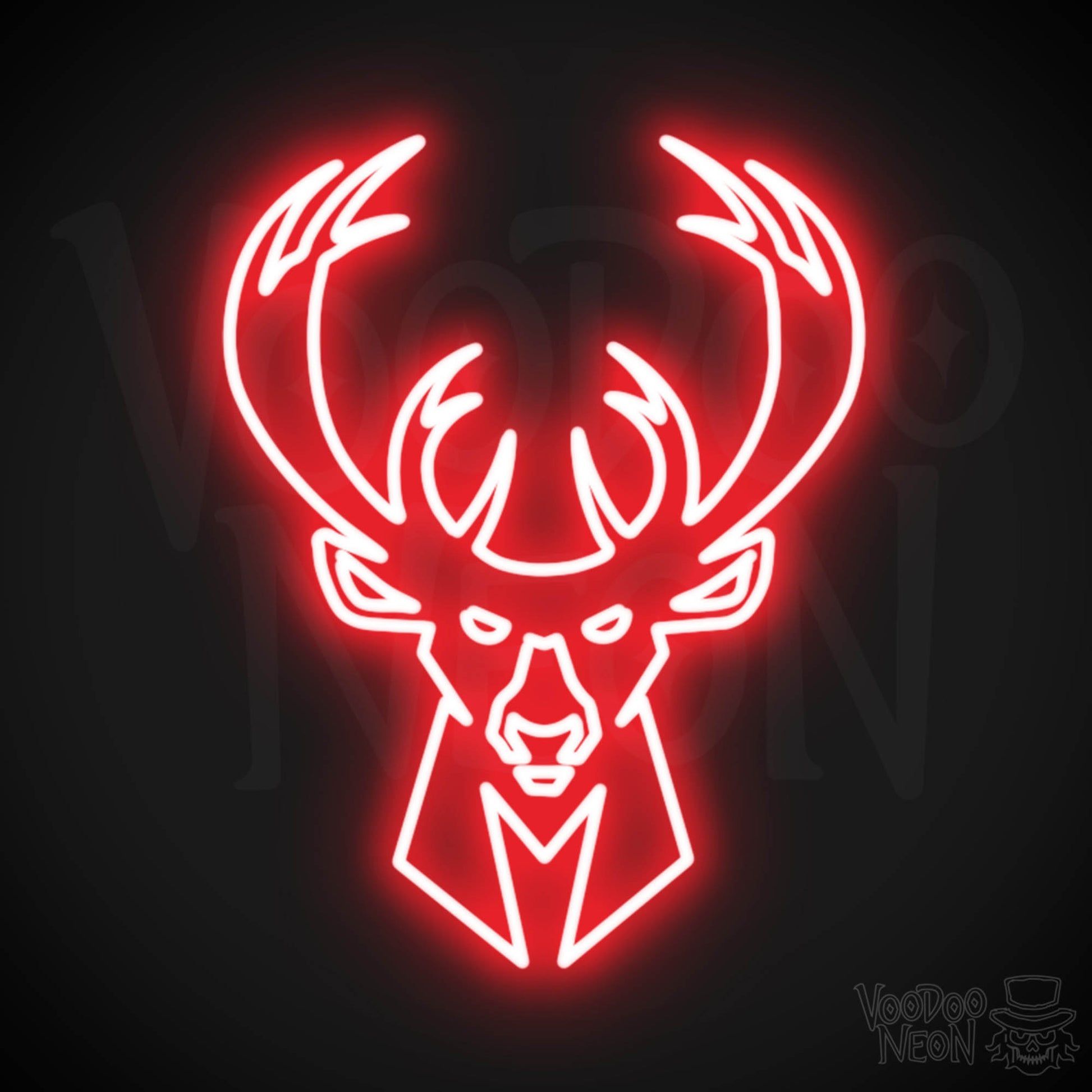 Milwaukee Bucks Logo - Milwaukee Bucks Neon Sign | Milwaukee Bucks Sign | Neon Bucks Wall Art –  Voodoo Neon