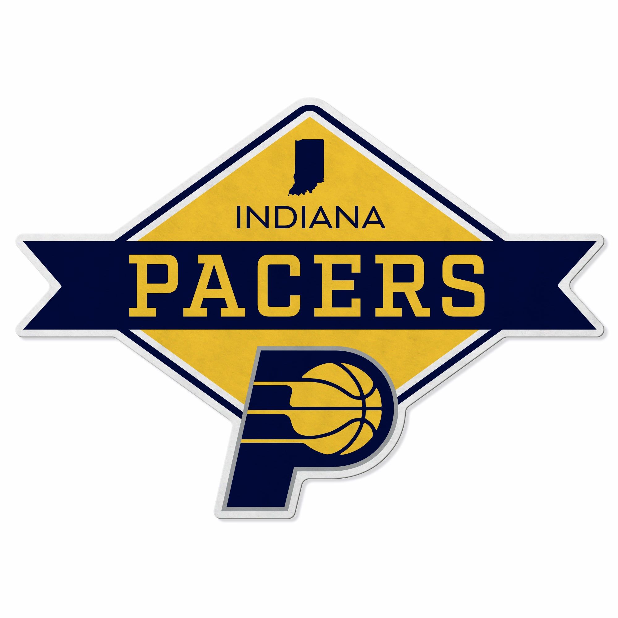 Indiana Pacers Logo - Pacers Shape Cut Logo With Header Card - Diamond Design