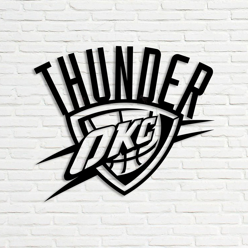 Oklahoma City Thunder Logo - Personalized Oklahoma City Thunder Logo Sign V1 NBA Basketball Wall Decor  Gift for Fan Custom Metal Sign - Custom Laser Cut Metal Art & Signs, Gift &  Home Decor