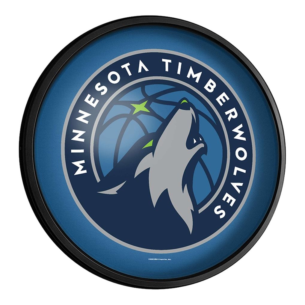 Minnesota Timberwolves Logo - Minnesota Timberwolves 18'' Round Slimline Illuminated Wall Sign