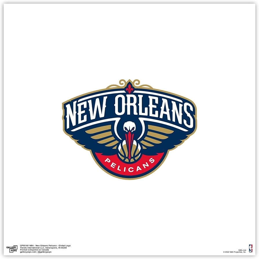 New Orleans Pelicans Logo - Amazon.com: Trends International Gallery Pops NBA New Orleans Pelicans -  Global Logo Wall Art Wall Poster, 12.00