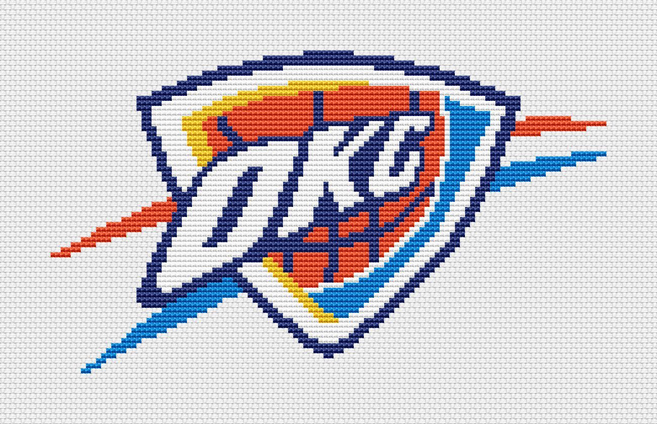 Oklahoma City Thunder Logo - Oklahoma City Thunder Logo Counted Cross Stitch Pattern – Download in PDF -  Personalized.Design