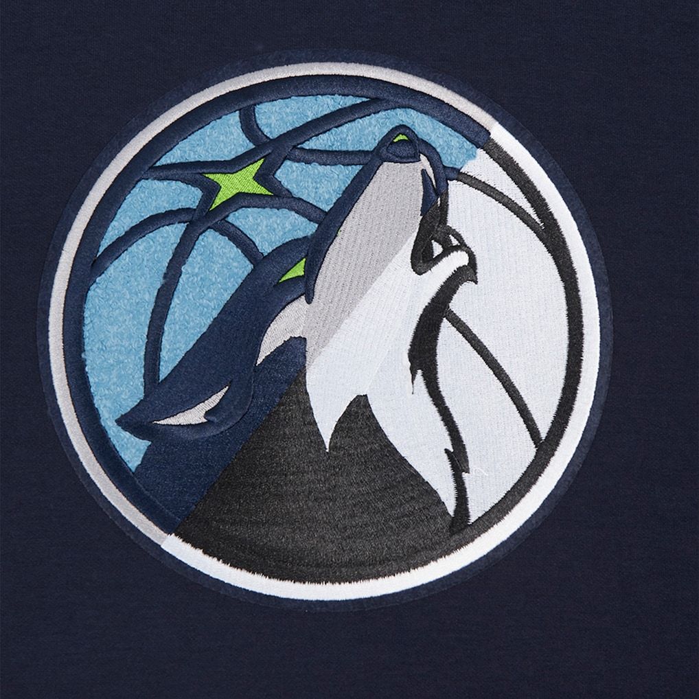 Minnesota Timberwolves Logo - Men's Pro Standard Navy Minnesota Timberwolves Split Logo Pullover Hoodie